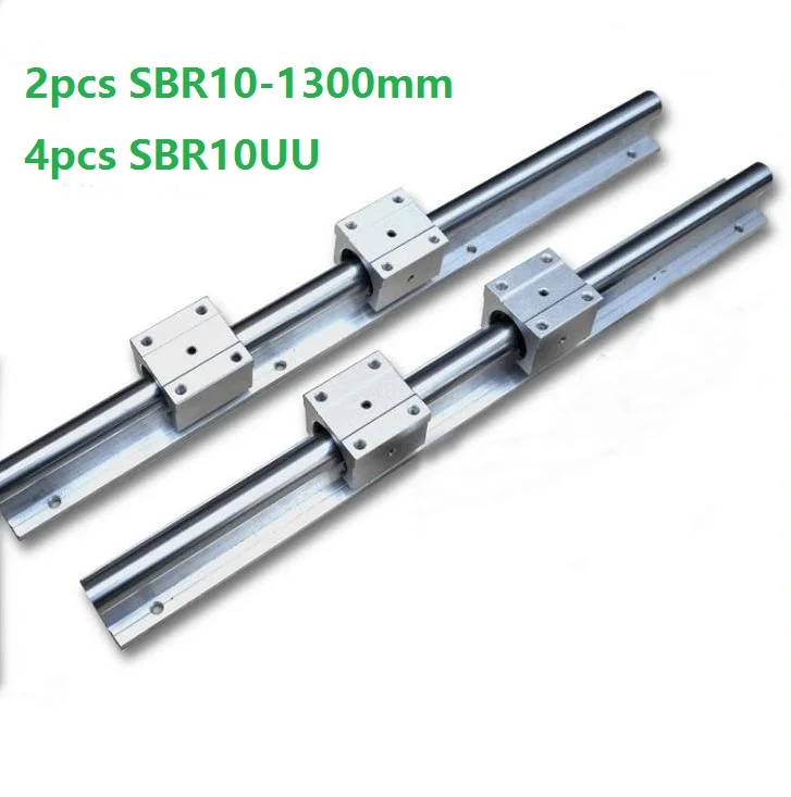 

2pcs SBR10 L-1300mm support rail linear guide + 4pcs SBR10UU linear bearing blocks for CNC router parts