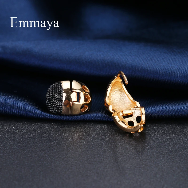 Emmaya Brand Elegance Unique Charm Two Tone Originality Jewelry Earrings For Woman Trendy Wedding Party Gift