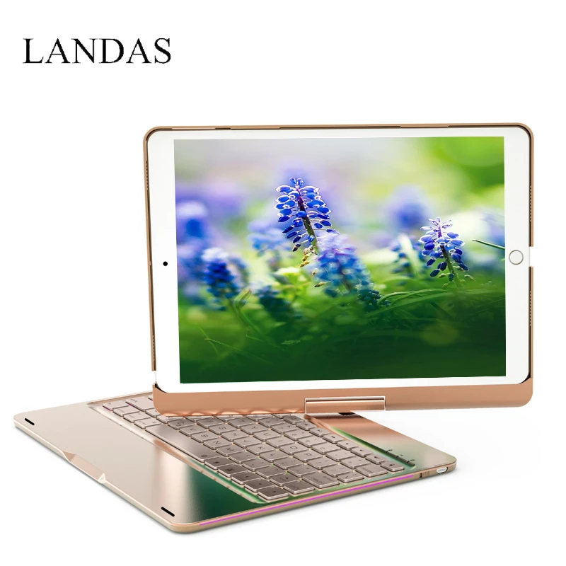 

Landas For iPad 10.5 Keyboard Case Cover 360 Rotation Backlit Bluetooth Wireless Smart Keyboard For iPad Pro 10.5 Inch Tablet