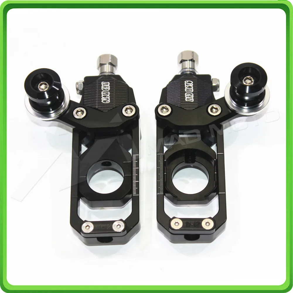 

Motorcycle Chain Tensioner Adjuster with bobbins kit for Kawasaki Ninja ZX6R ZX-6R 2005 2006 2007 2008 2009 2010 2011 2012 Black