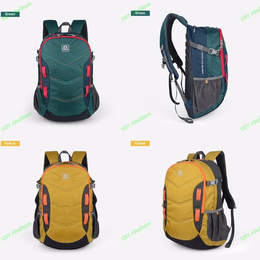 Sinpaid mochila de viagem de alta qualidade, bolsa para montanhismo, para homens, mulheres, adolescentes, cor amarelo verde & azul