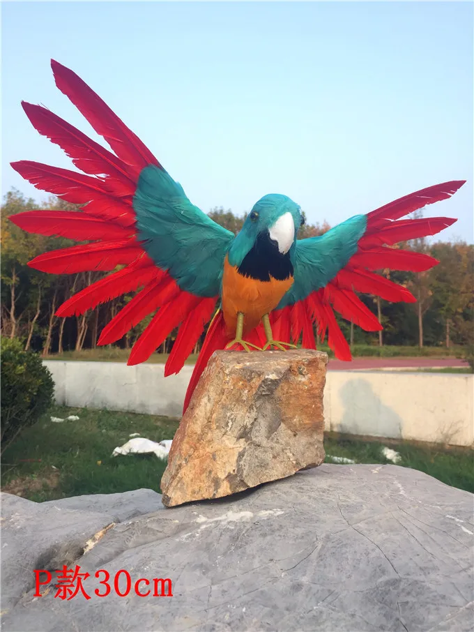 creative hello parrot bird model about 30x45cm polyethylene&beautiful feathers parrot home garden decoration gift s2992