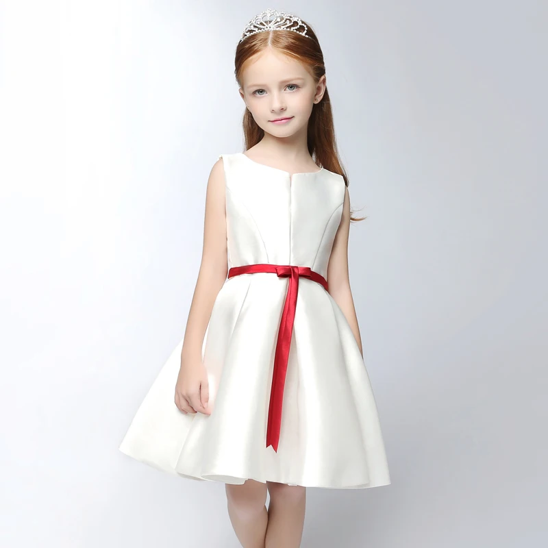 Suosikki Nóng bán Hoa Girl Rước Dress A-Line satin dresses dễ thương bow A-Line cô gái dress Pageant Gowns