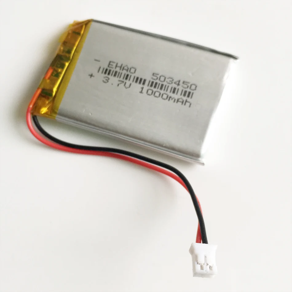 3.7V 1000mAh 503450 litowo-polimerowa LiPo akumulator JST PH 2.0 2pin wtyczka do Mp3 inteligentny zegarek z kamerą rejestrator głośnik