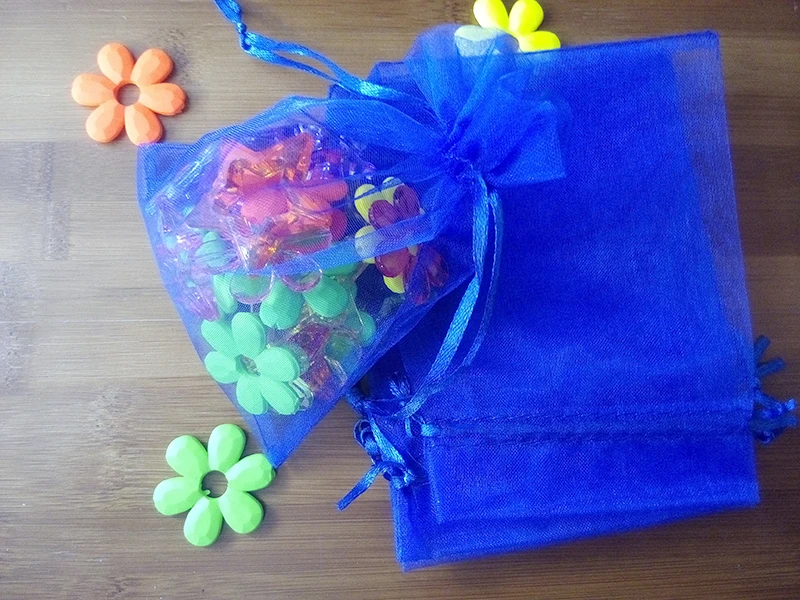 15*20cm 3000pcs Organza Bag Royal blue Drawstring bag jewelry packaging bags for tea/gift/food/candy small transparent Yarn bag