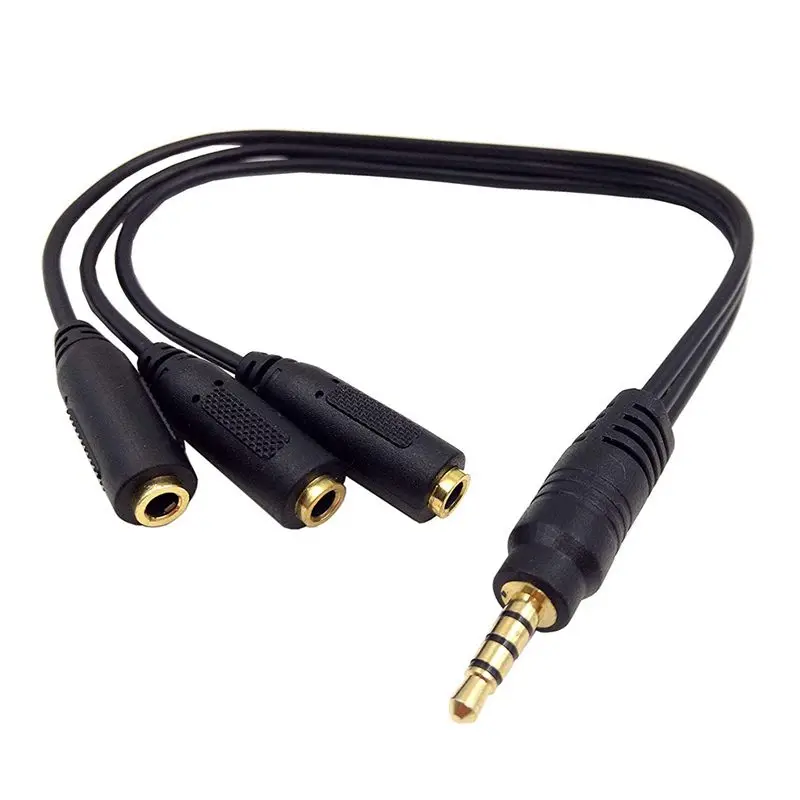 Âm Thanh Stereo 3.5Mm Cáp Chia Âm Thanh Mạ Vàng 3.5Mm (1/8 Inch) TRRS Stereo Cắm Nam Đến 3X1/8 Inch 3.5Mm Stereo Jack Nữ