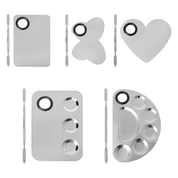 Malowany ze stali nierdzewnej zestaw do mieszania palet zestaw szpatułek do makijażu akwarelowego