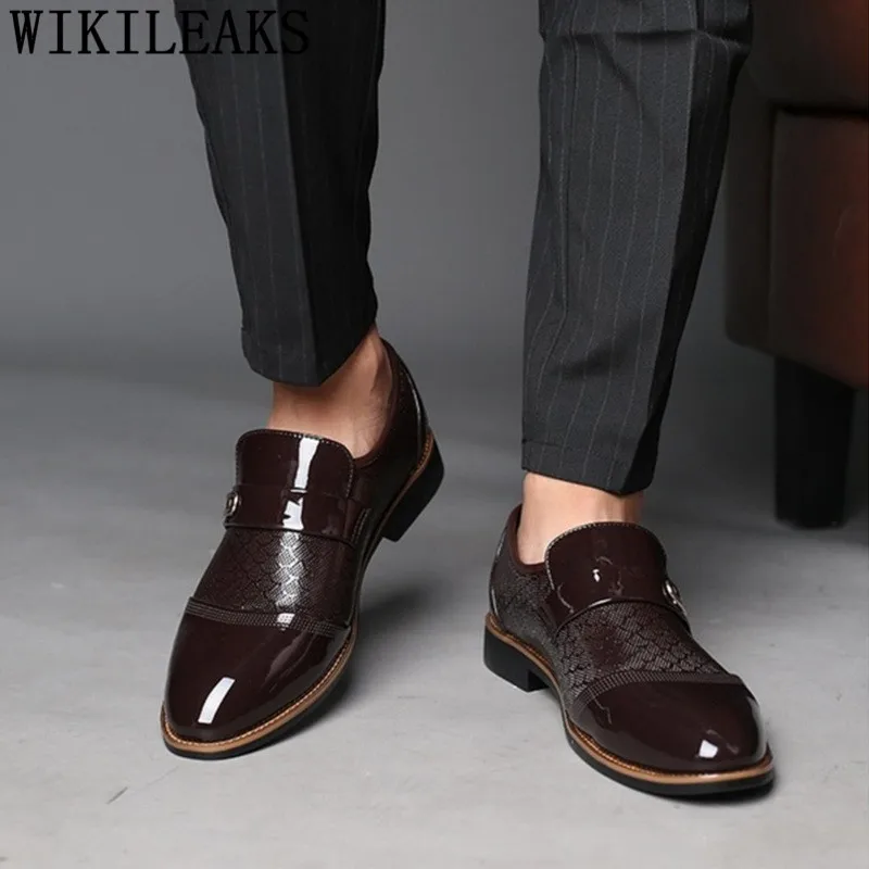 Men Shoes Pointed Toe Dress Shoes Men Loafers Patent Leather Oxford Shoes For Men Formal Mariage Wedding Shoes Zapatos Hombre image 6