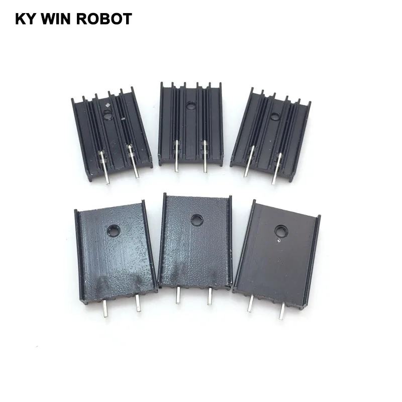 10pcs 19x8x25MM black Aluminium TO-220 Heatsink TO220 Heat Sink Transistor Radiator TO220 Cooler Cooling 25*8*19MM with 2pin