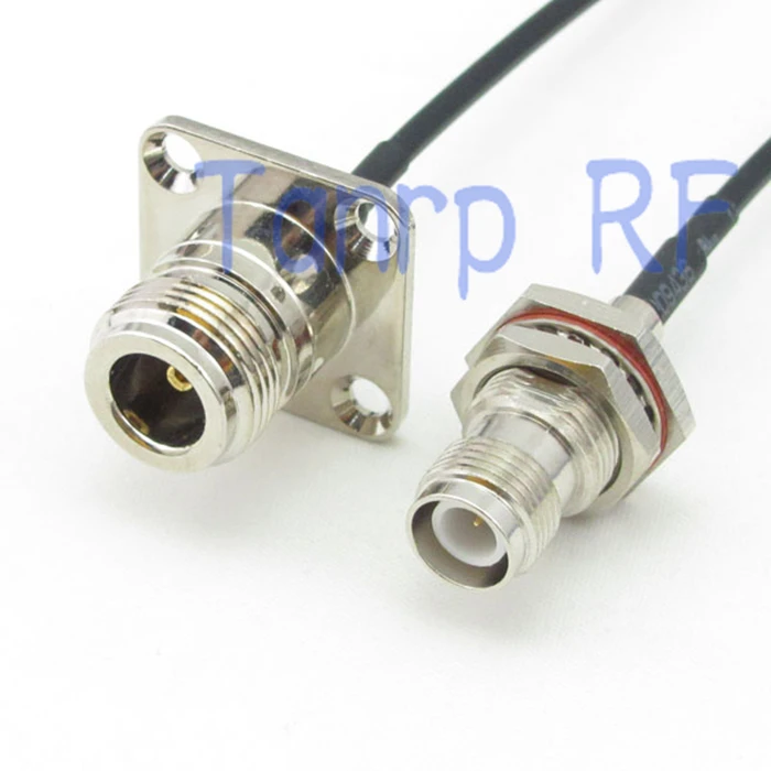 

10pc 6in N female with 4 hole panel to RP-TNC female RF connector adapter 15CM Pigtail coaxial jumper cable RG174 extension cord