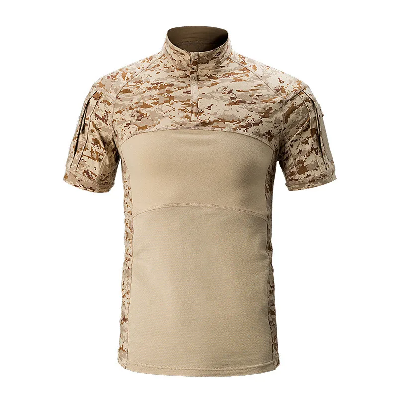 Outdoor Men Sports Camouflage Fast Dry Breathable T-shirt Summer Riding Camping Climbing Training Pullover T Shirt