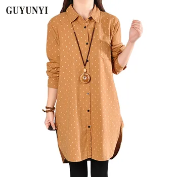 חולצה מזדמן חולצה נשי כותנה פש...