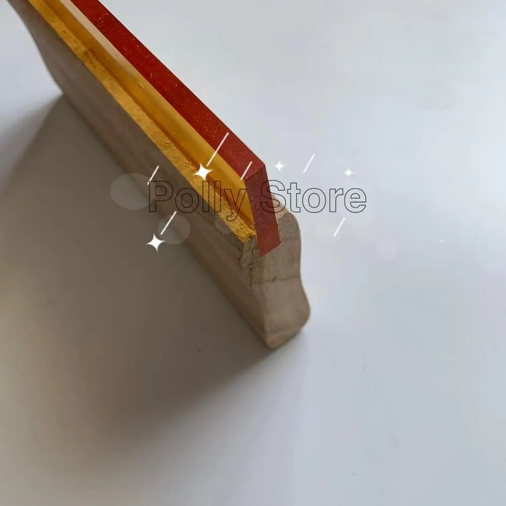 1PC Wood Handle Ink Screen Scraper Printing Squeegee Brown Rubber 50 x 9mm