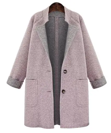 

Xnxee New 2019 Winter Woolen Women Coat Casual Turn-down Collar Slim Single Button Long Sections Wool Outerwear