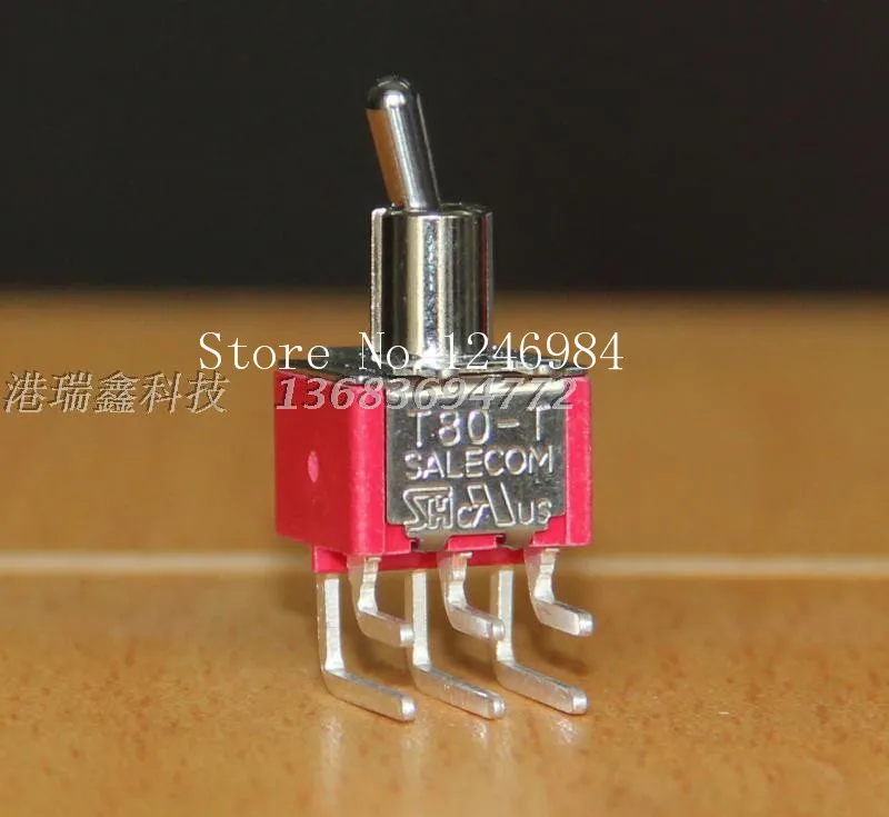 

[SA]T8021 Dual six foot two tranches are curved horizontal small toggle switch M6.35 Taiwan SH switch T80-T--50pcs/lot