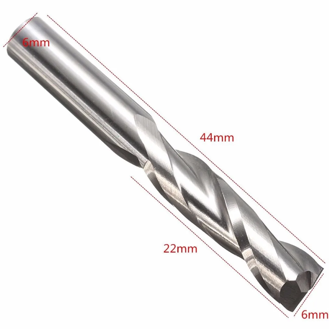 1 stücke 6*22mm Doppel Flöte Spirale Cutter CNC Router Bits Bohrer Für Holz Acryl PVC