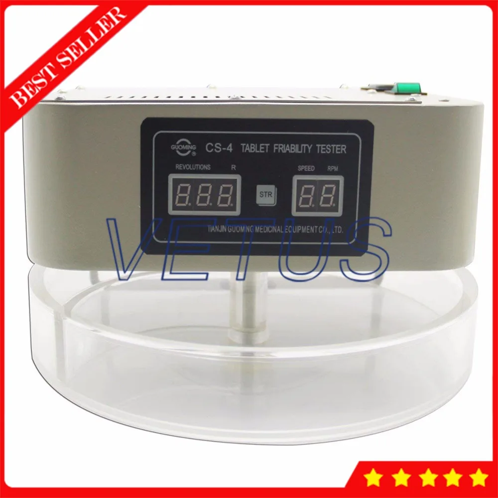 CS-4 Benchtop Tablet Friability Tester with Rotation Speed 25r/min Rotation Count 100r Single Cylinder Friability Test Machine