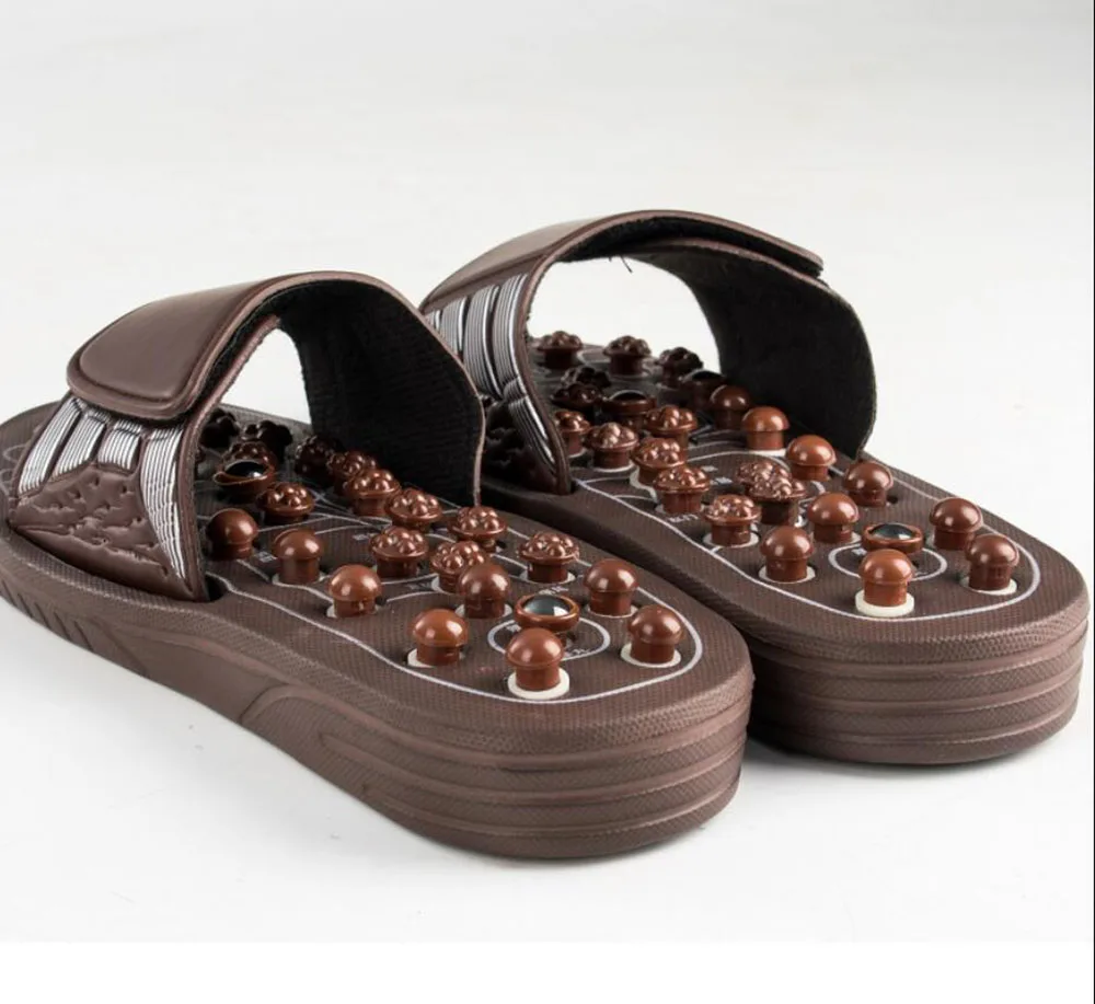Zapatillas de masaje de terapia magnética para hombres y mujeres, zapatos de masaje de pies plantar de jade, masaje antideslizante para interiores y