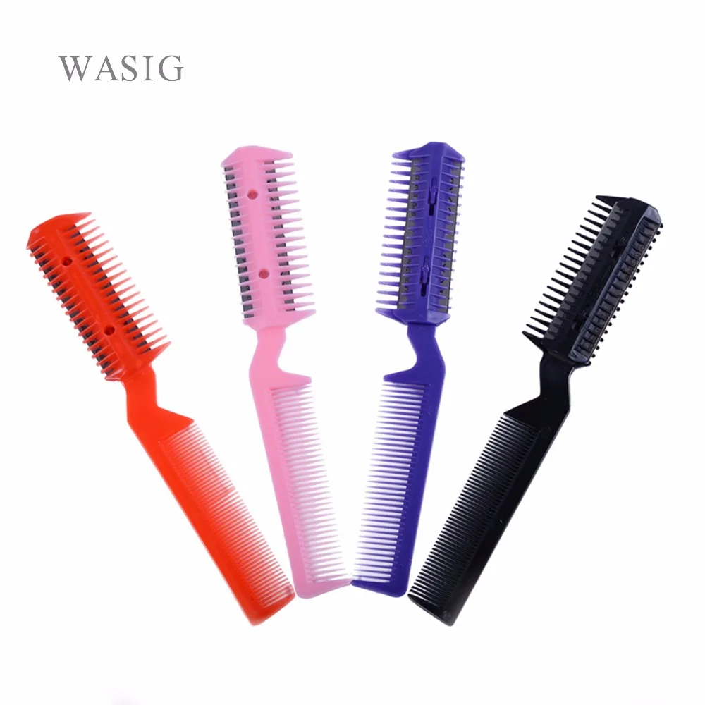 1 PC/Lot 4 Color Razor Comb Hair Cutter Thinning Shaper Comb 2 Razor Blades Trimmer Barber Remover Tool Super