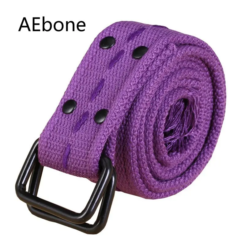 

AEbone Branded Belts For Women Kemer Female Belt Canvas Strap Rivet Wide Double Buckle Belt Decorations For The Waist YB030