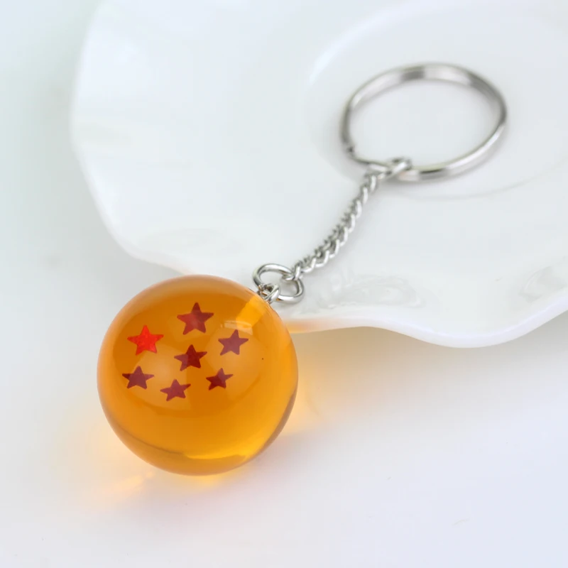 Japanese Anime Goku Super Keychain 3D 1-7 Stars Cosplay Crystal Ball KeyChain Collection Figures Toys Pendant Car Keyring Gifts