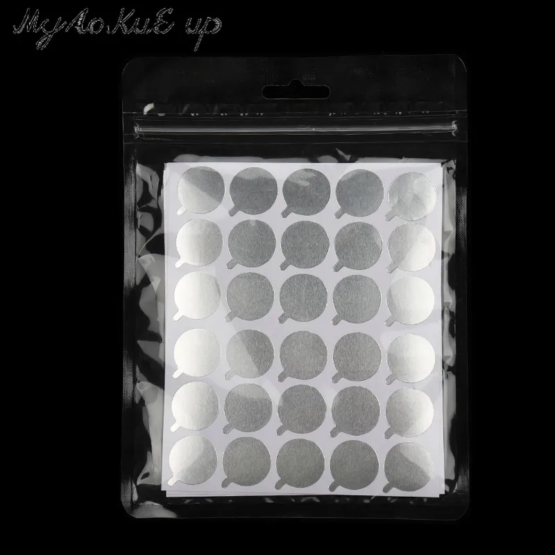300 stücke Wimpern Kleber Halter Folie Palette Kleber Papier Patches Aufkleber Für Wimpern Verlängerung Einweg Kleber Papier Pad Auge Aufkleber – Detail 7