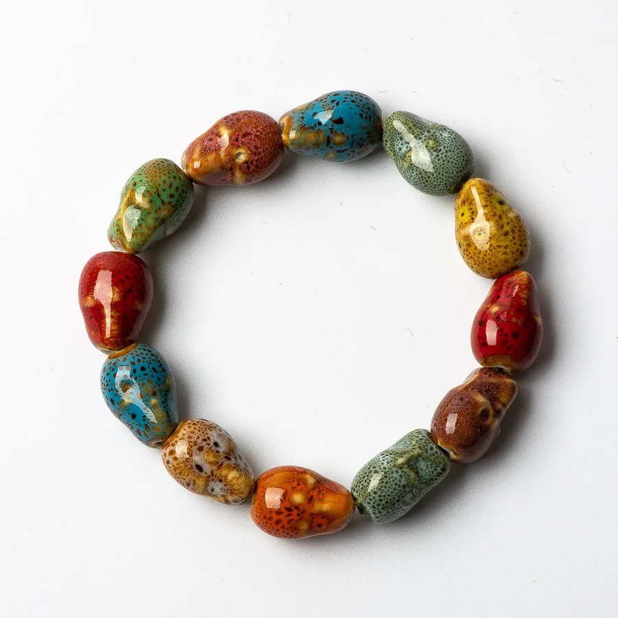 Colorful Unique Ceramic beads bracelets hand made DIY Artware Retro bracelet Jewelery wholesale #FY363