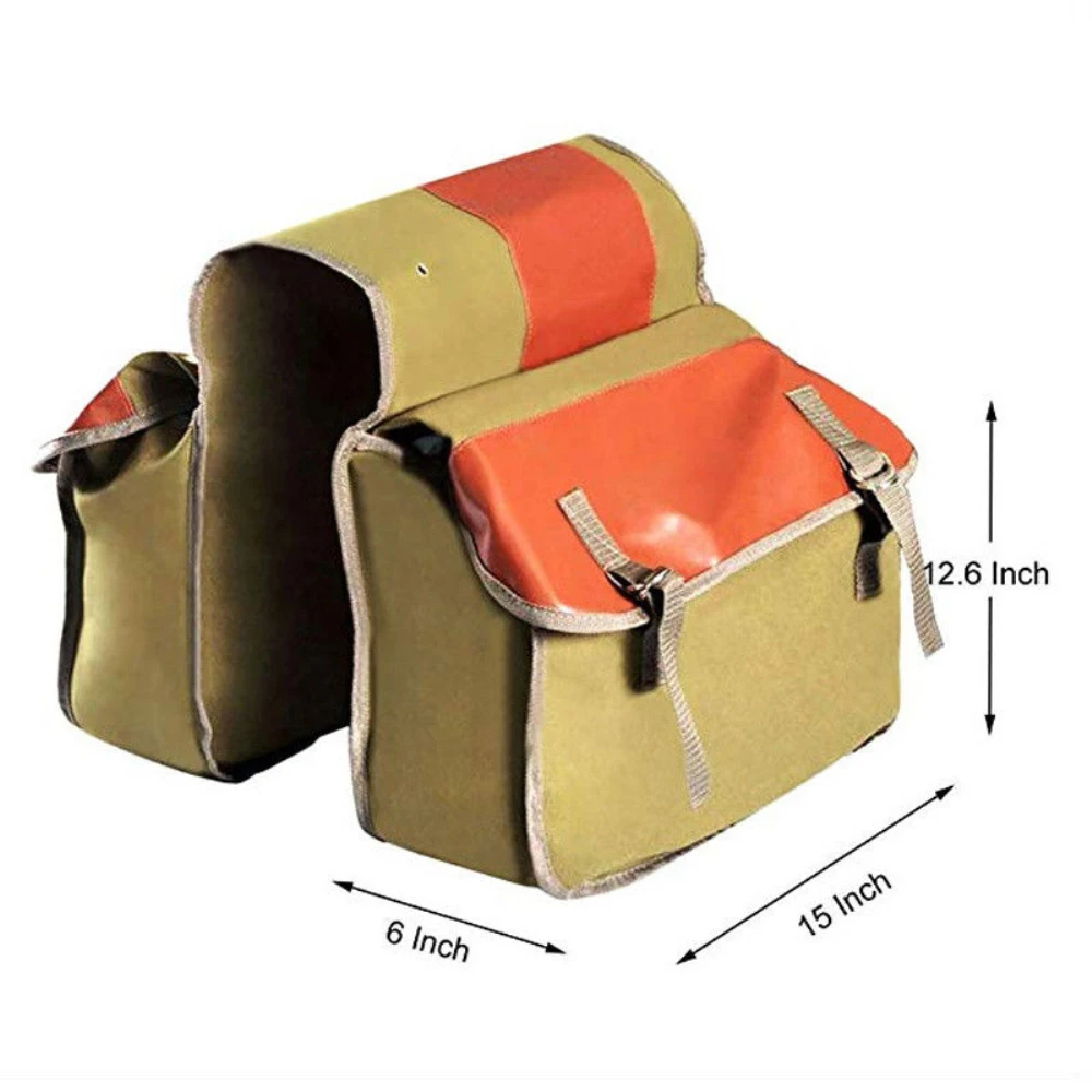 Olive Green Motorcycle Saddle Bag Travel Tool Storage Canvas Pouch Box Motorcycle Universal