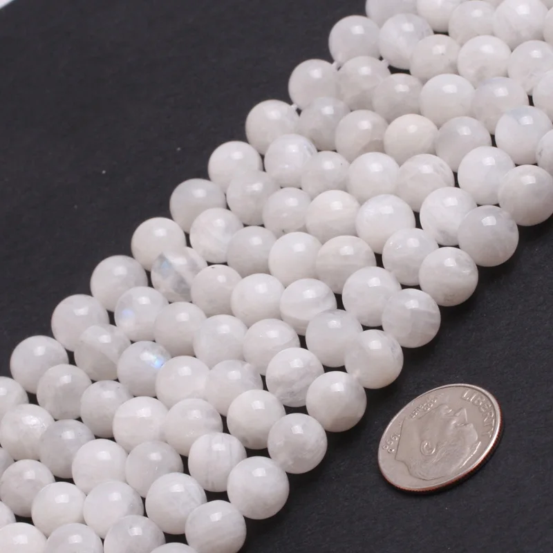 6mm 8mm Natural Stone Rainbow Moonstone Round Beads for Jewelry Making Strand 15\