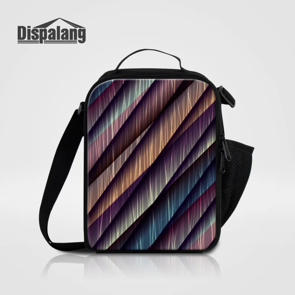 

Dispalang Small Thermal Cooler Lunch Bags for Women Men 3D Striped Print Meal Storage Lucnh Tote Bag Insulation Food Picnic Bag