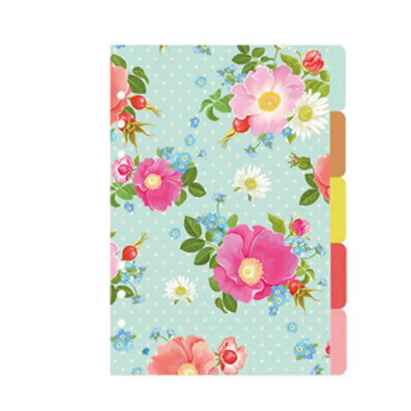 Dokibook A5 A6 Peggy Spiral Notebook Loose Leaf  Separator Pages Flowers 5 sheets Separate Match filofax Kikkik