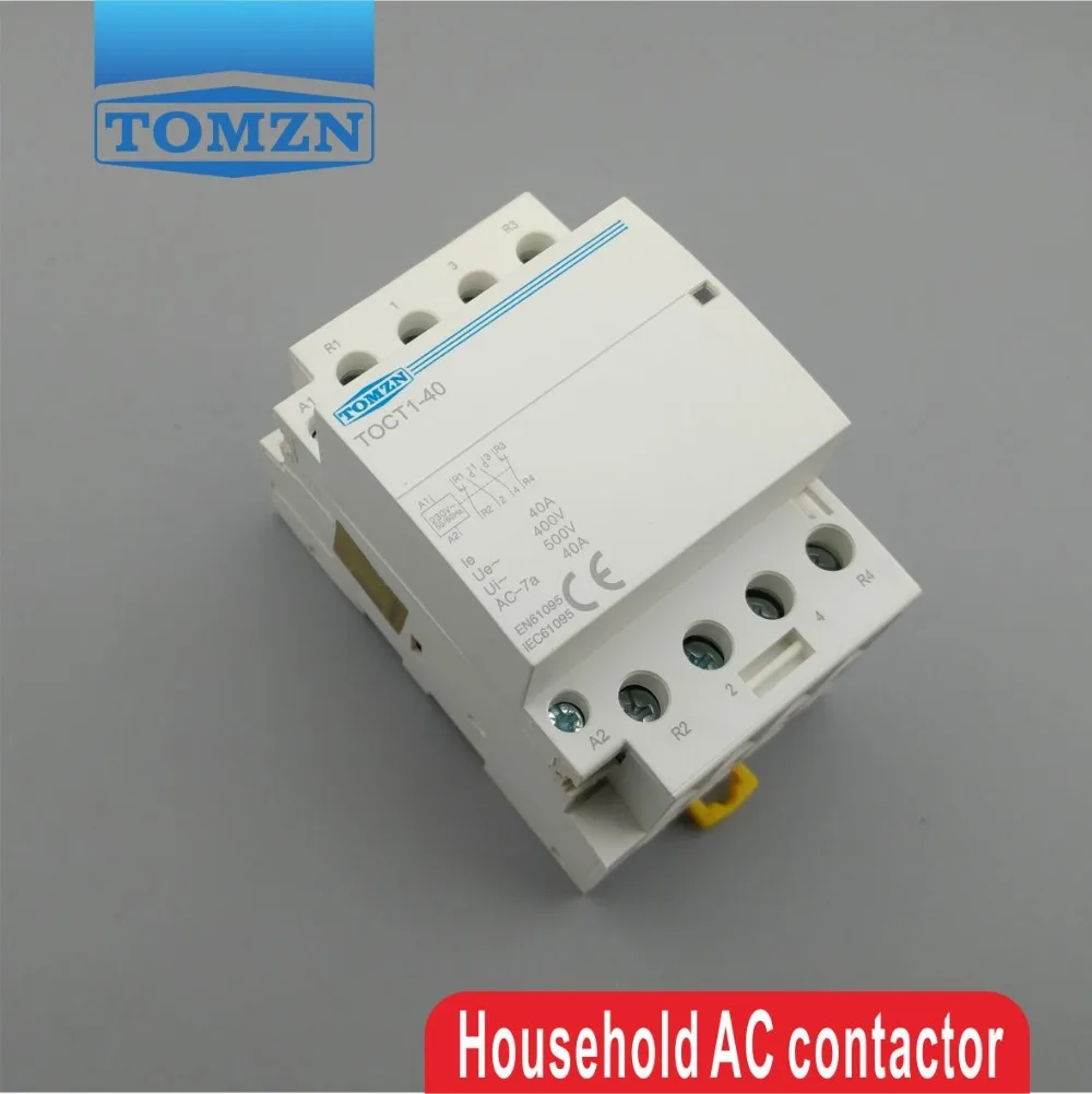 TOCT1 4P 40A 2NC 2NO 220V 400V~ 50/60HZ Din rail Household ac Modular contactor