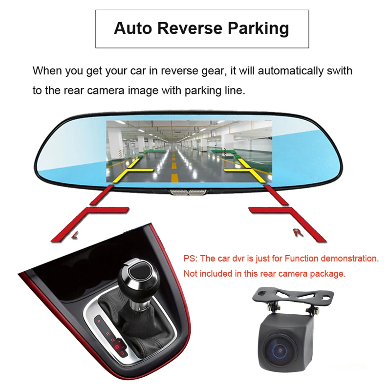 ANSTAR FHD 1280p * 720p Night Vision Rear View Camera Waterproof Reverse Auto Back Up Car Camera 170 Wide View Angel Fits 3G/4G