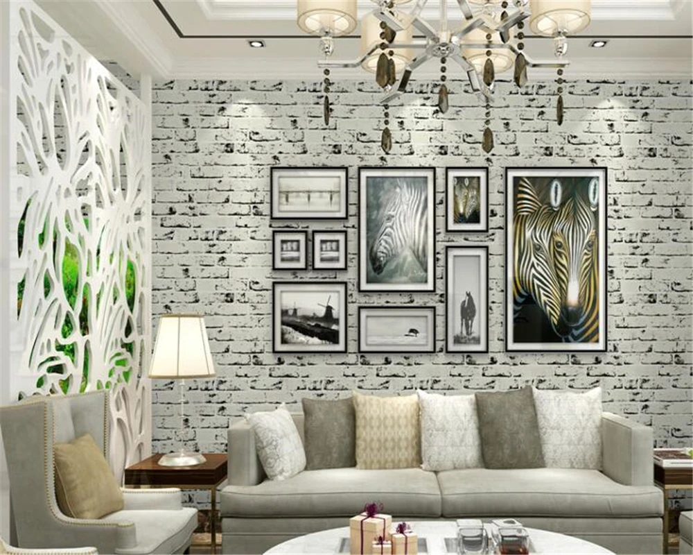 

beibehang Modern minimalist fabric Chinese retro white brick wallpaper flocking embossed living room TV background 3d wallpaper