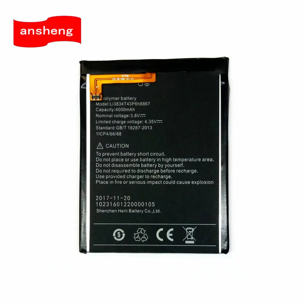 

High Quality 4000Mah Li3834T43P6H8867 Battery For UMI SUPER Smartphone
