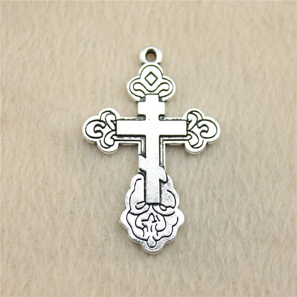 16pcs/lot 44*29mm ancient silver Cross charm Pendants DIY jewelry for bracelet necklace earring