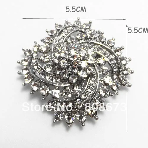 Imagem -03 - Fabuloso Vintage Prata Tom Claro Strass Cristal Floral Pino Broche Buquê de Casamento Broche