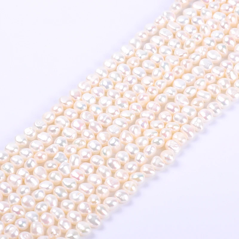 1pack/lot 6-7mm A quality white round irregular Natural freshwater Pearl Loose Beads DIY for Jewelry bracelet necklace