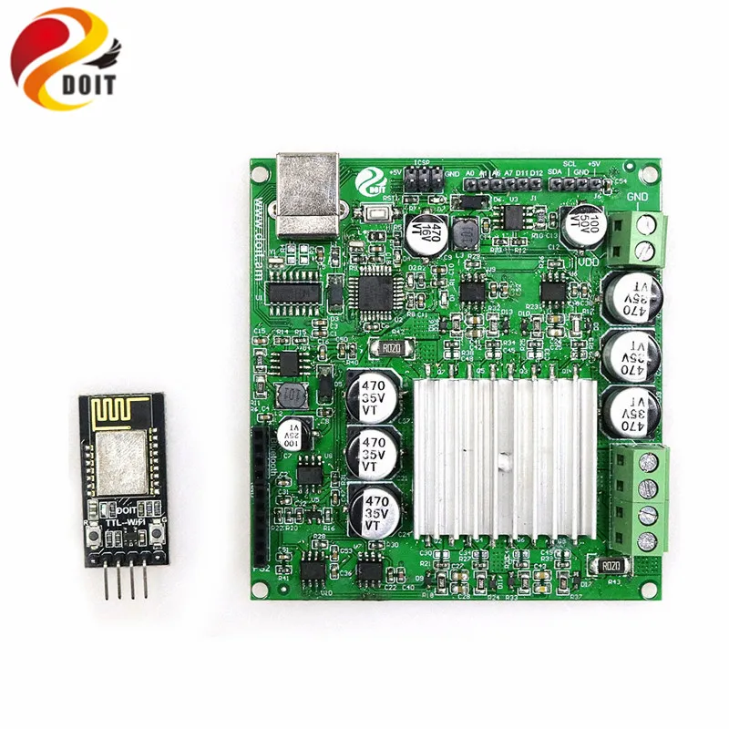 Kit de Control de potencia grande con módulo WiFi de DT-06 + Placa de controlador de Motor 2 en 1 para carga grande Robot tanque chasis DITY RC