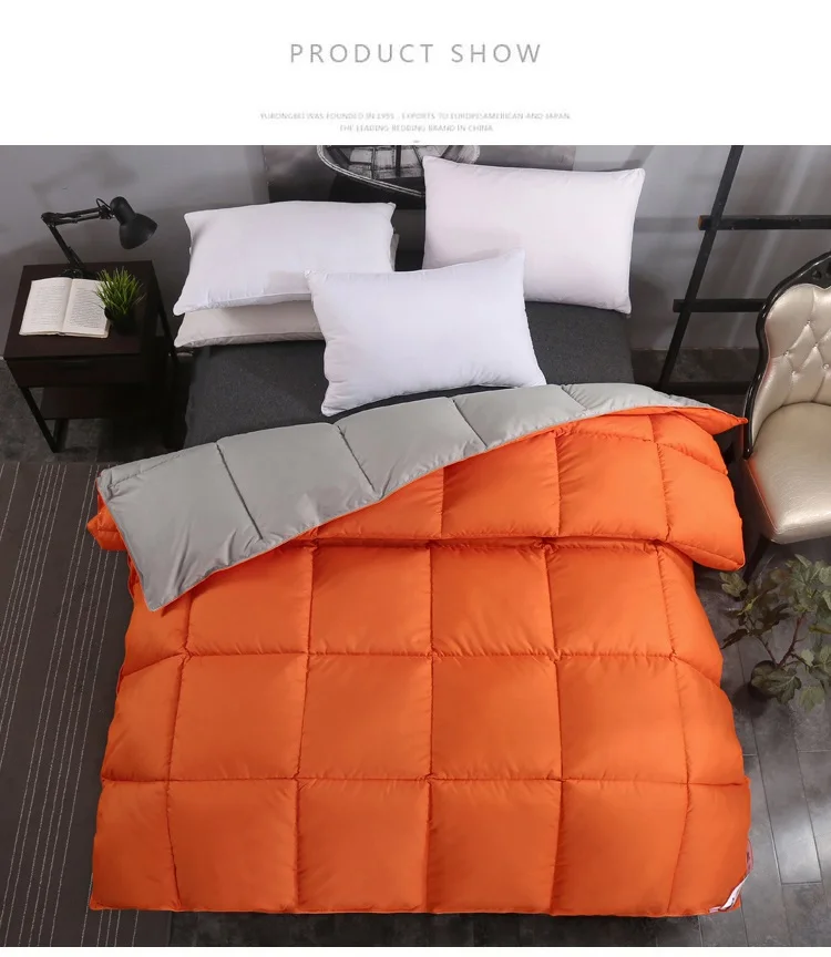 New Fashion High Quality 95% White Goose Down Filler/Filling Queen Size Cotton Thickening And Warming Comforter Winter Quilt