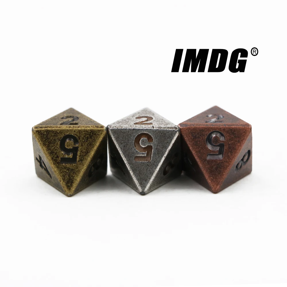 1pcs D8 Polyhedron RPG Dice 8-sides Accessories Metal Dice DND Different Color Digital Game Dice