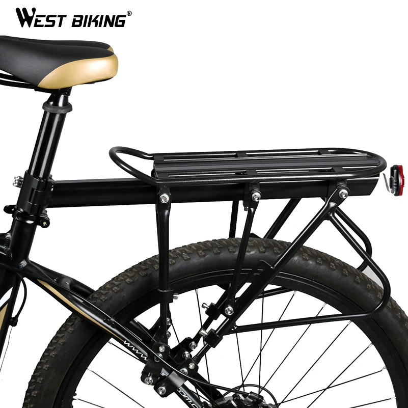 WEST BIKING Bicycle Luggage Carrier Cargo 140kg Max Post Cycling Aluminum Alloy Seatpost Bag Holder Stand Pannier Bike Rear Rack