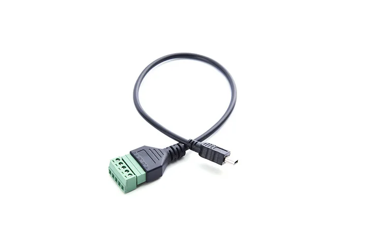 Cable adaptador Mini 5p macho de 30CM a 5 terminales de tornillo hembra, conector para teléfonos, tabletas y más
