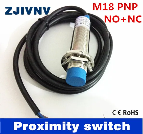 

Best quality IP67 M18 PNP NO+NC normally open and close proximity inductive switch DC6-36V 4 wires distance/ metal sensor