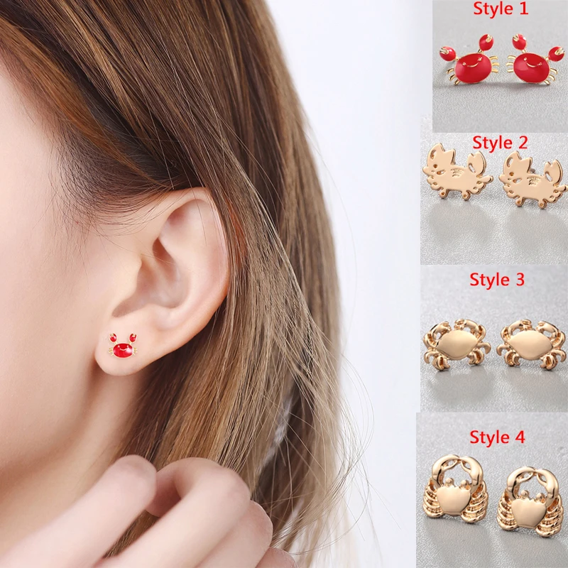 

Chandler Crab Earrings Enamel Women Daily Ear Accessories Cancer Zodiac Party Bijoux Brincos Pendientes