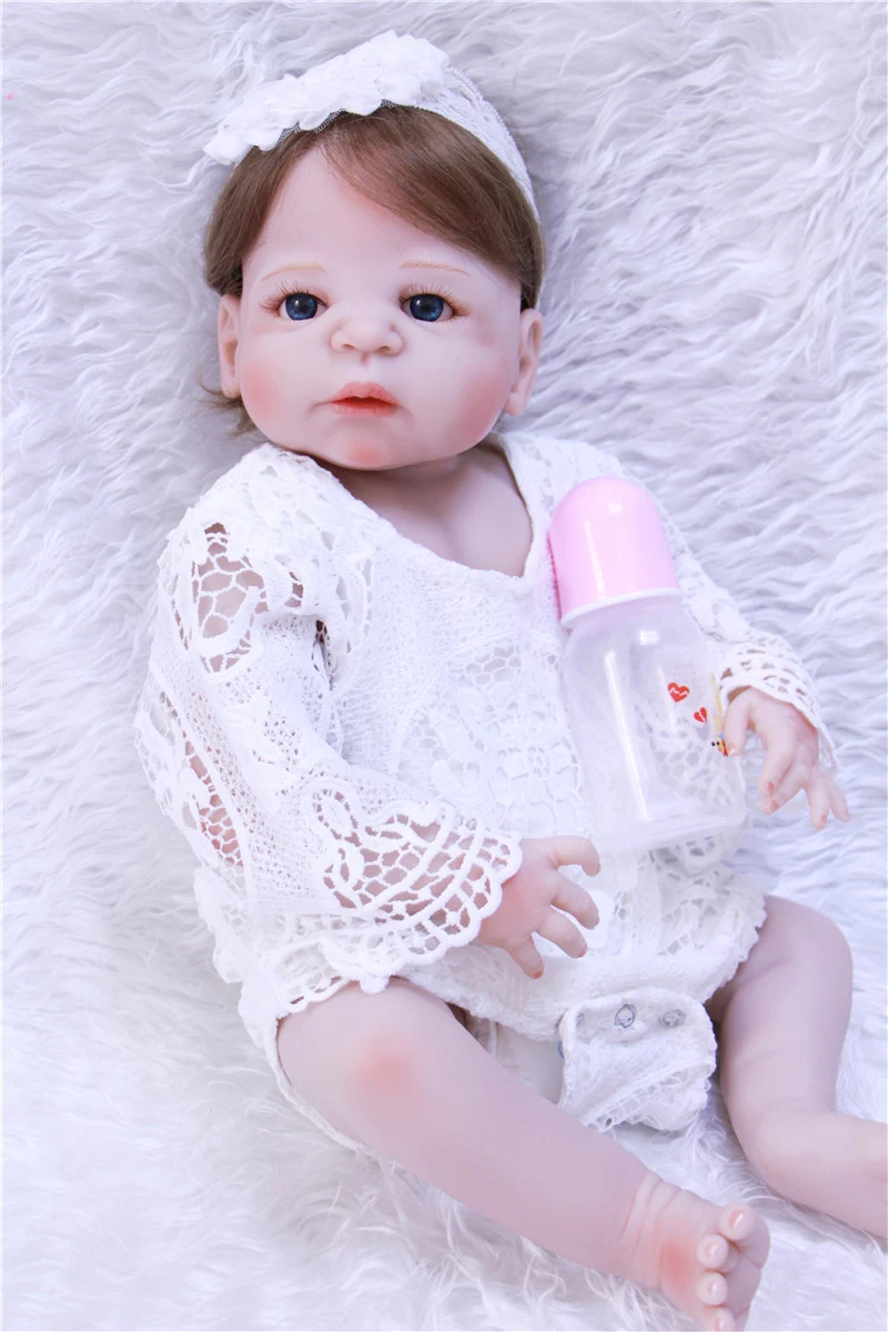 

Reborn dolls 22" lifelike newborn girl full body silicone reborn dolls for child bebe gift reborn bonecas can enter water