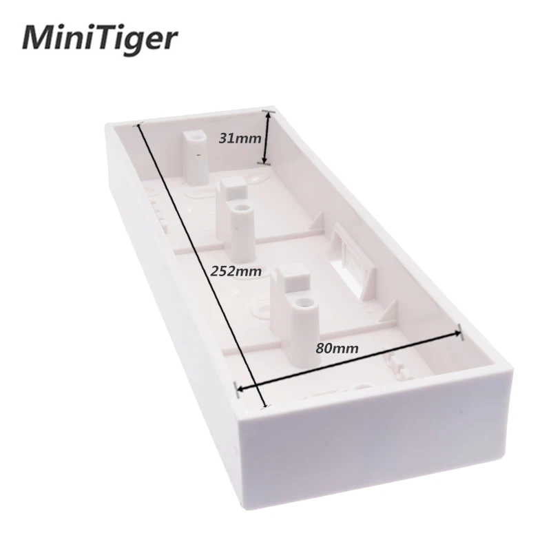 Minitiger External Mounting Box 258mm*86mm*34mm for 86 Type Triple Touch Switch or Socket Apply For Any Position of Wall Surface