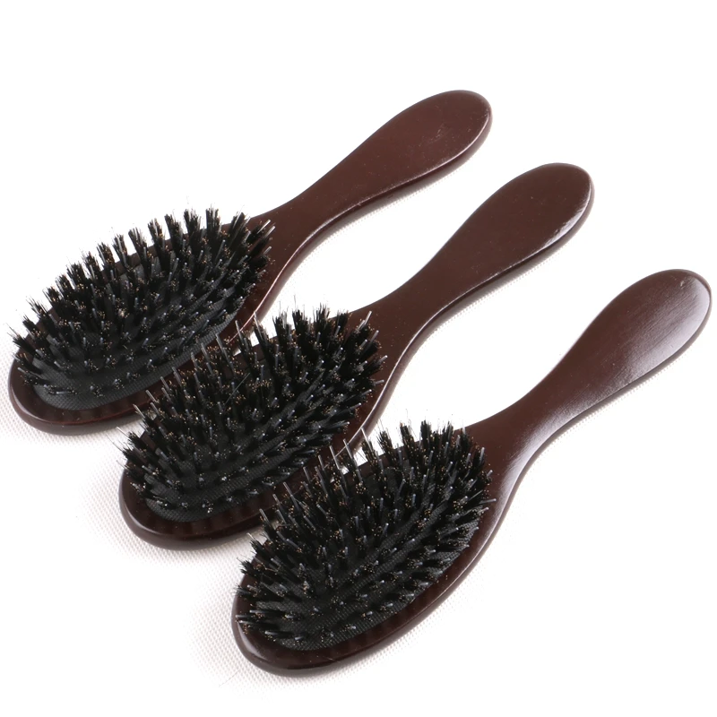 XUCHANG HARMONY 1 Piece Boar Bristle Salon Hair Brush with Wooden-handle for Hair Extension