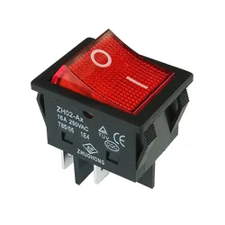 ZH02-Ax AC 250V 16/20/25/30/35/40A 4 Pins Rocker Switch With Lamp ON-OFF Push Button Switches For Welding Machine CE