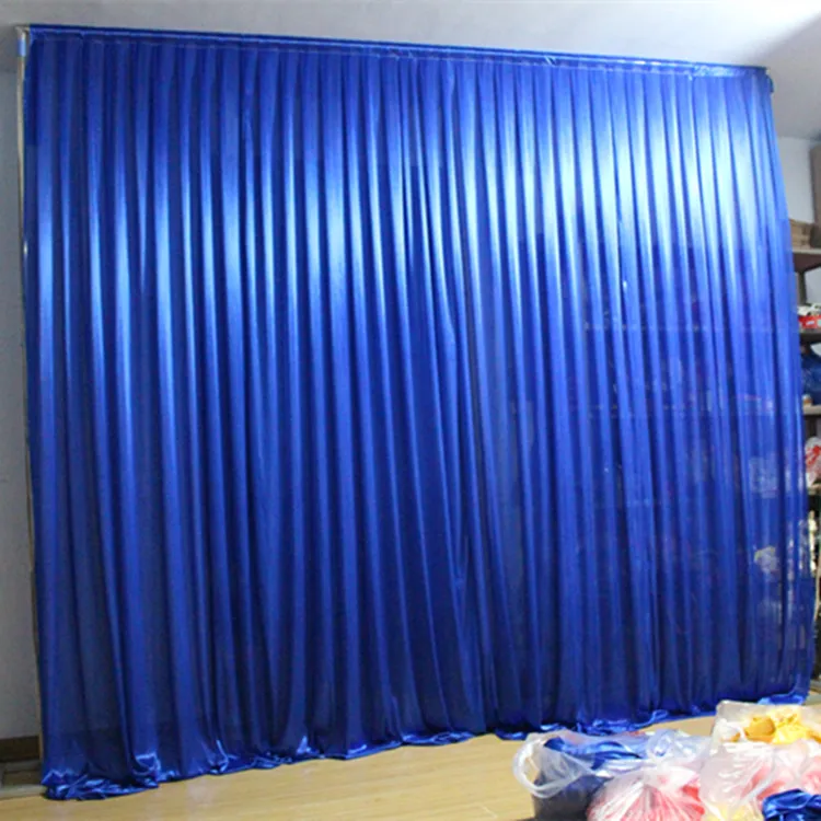 Hot Sale Ice Silk Simple Blue 3m*6m Wedding Backdrop Background for Wedding Party Decoration Fast Delivery